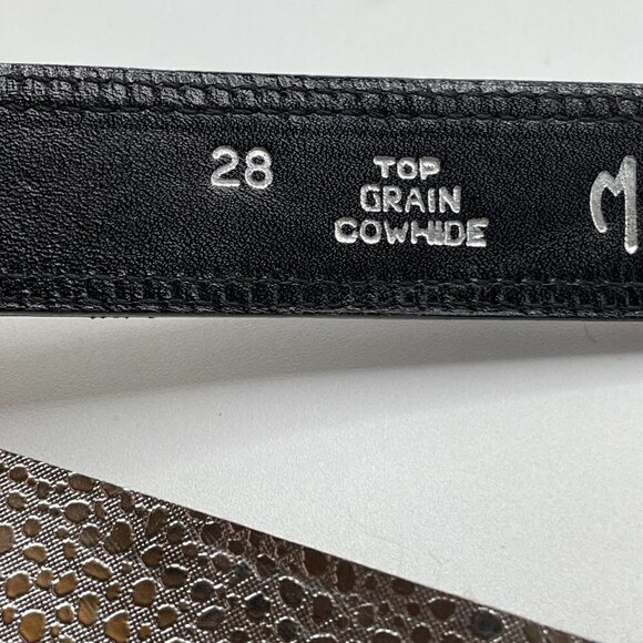 Vintage Indian Blanket Inset Black Leather Removable Buckle Waist Belt 25"-29" - Picture 10 of 10